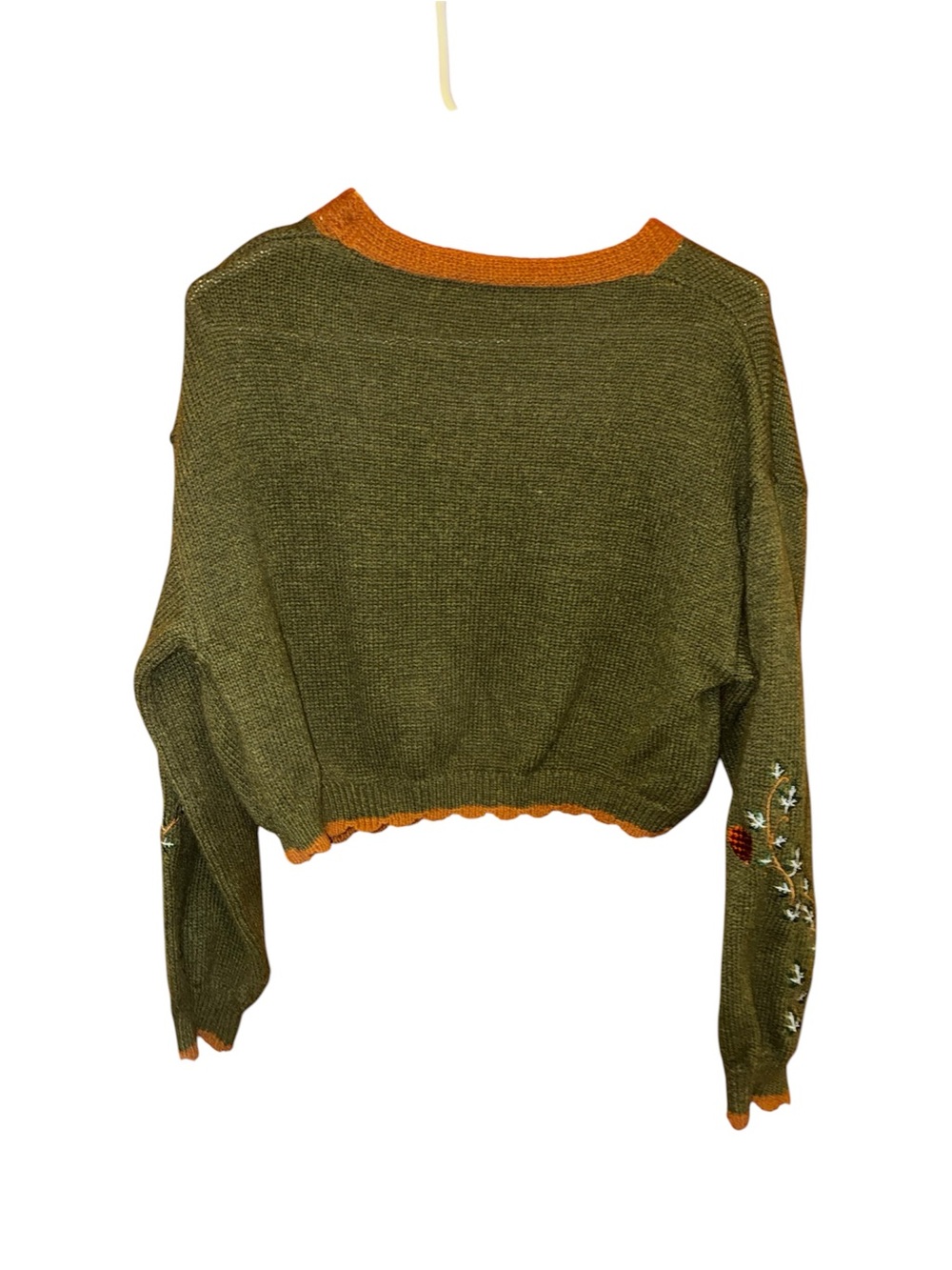 Romwe Faircore flower women’s embroidered patchwork crop long sleeve sweater S - Picture 9 of 10